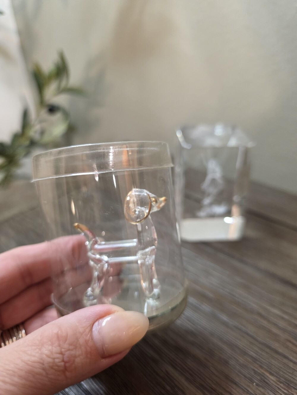 Mini Clear Glass Dog Figurine And Dancer Figure - Picture 2 of 6